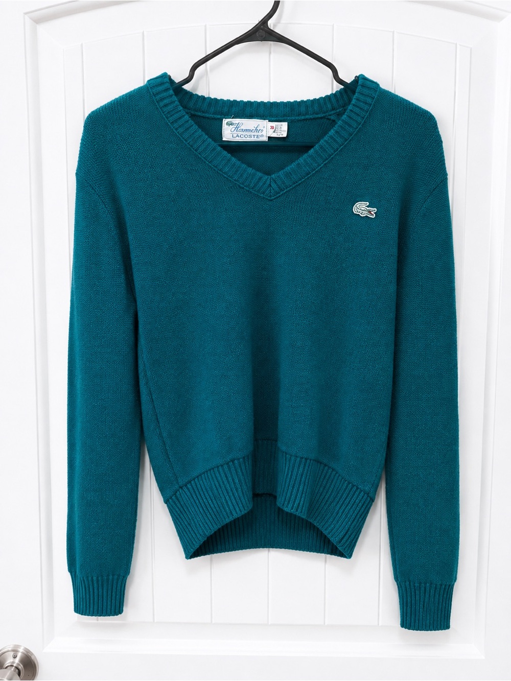 Vintage IZOD Lacoste Haymaker V Neck Sweater Teal Size 38